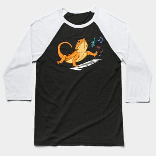 Bearded Dragon Music Piano Player Musician Baseball T-Shirt